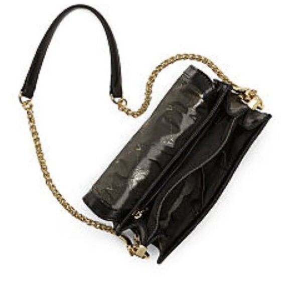 VINCE CAMUTO Leila Black Leather with Faux Snake Skin Handbag Purse NWT $228 - Picture 2 of 7